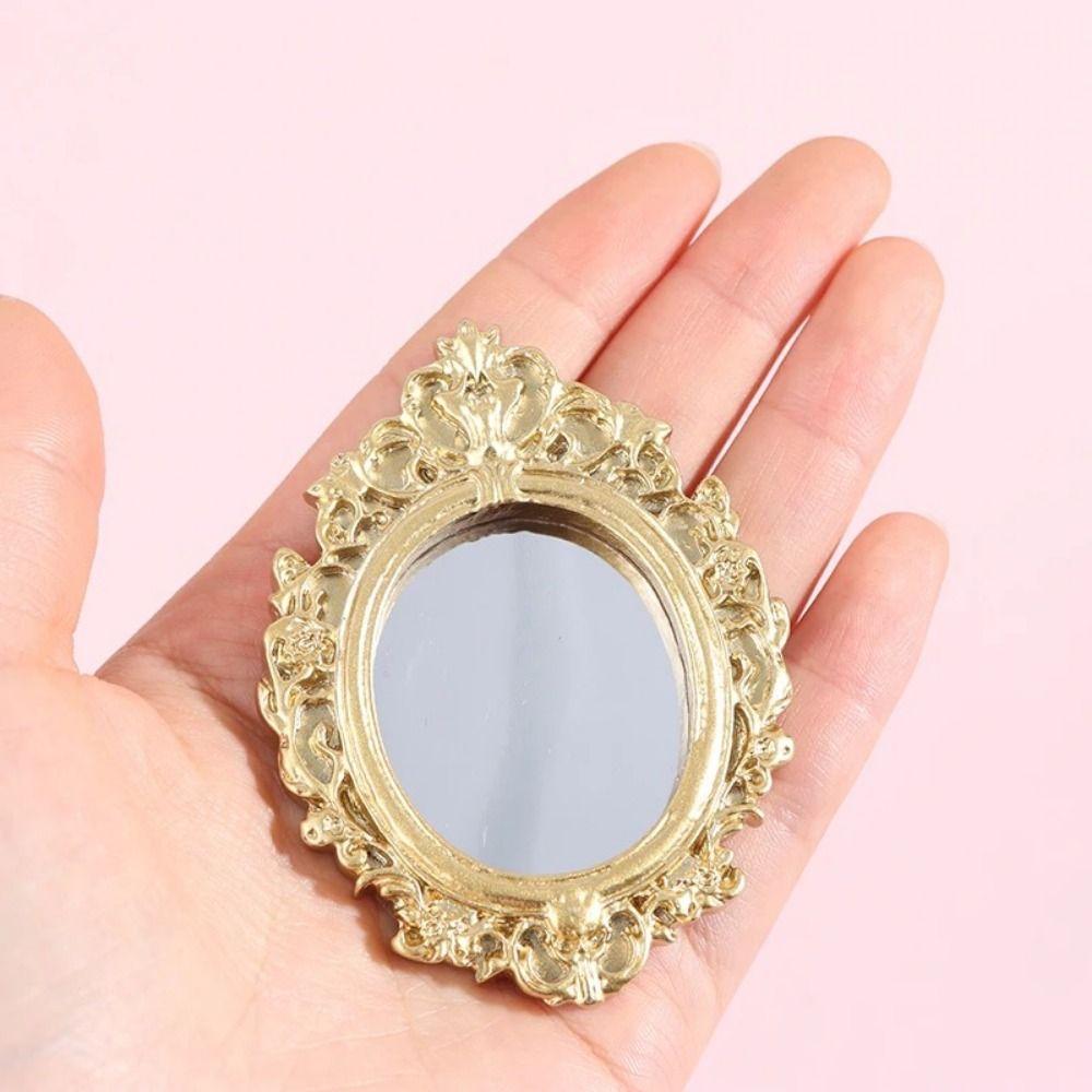 Pretend Play DollHouse Mirror Model Carving Miniature Toy Mirror  Kids/Children/Toddler