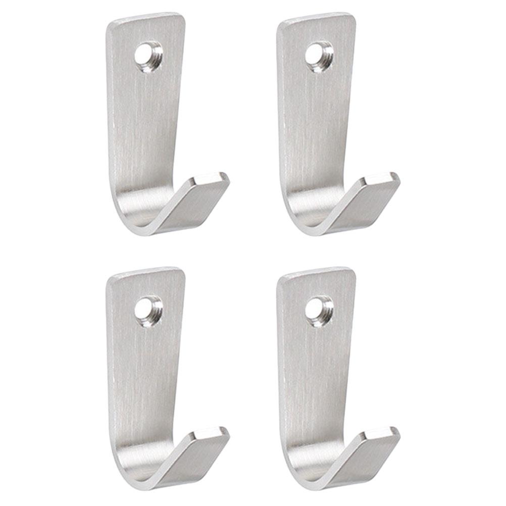 

4 Pcs Thickened Single Hole Loofah Wall Hooks Ceiling Hooks Wall Stainless Steel Household Items Multi-purpose Kitchen серебряный