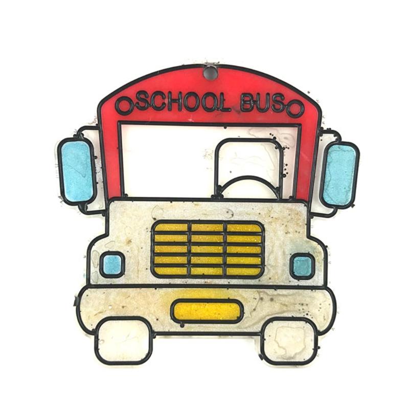 DIY Cartoon School Bus Keychain Silicone Epoxy Mold DIY Keychain Pendant Jewelry Crafting Mould for Bag Decorations