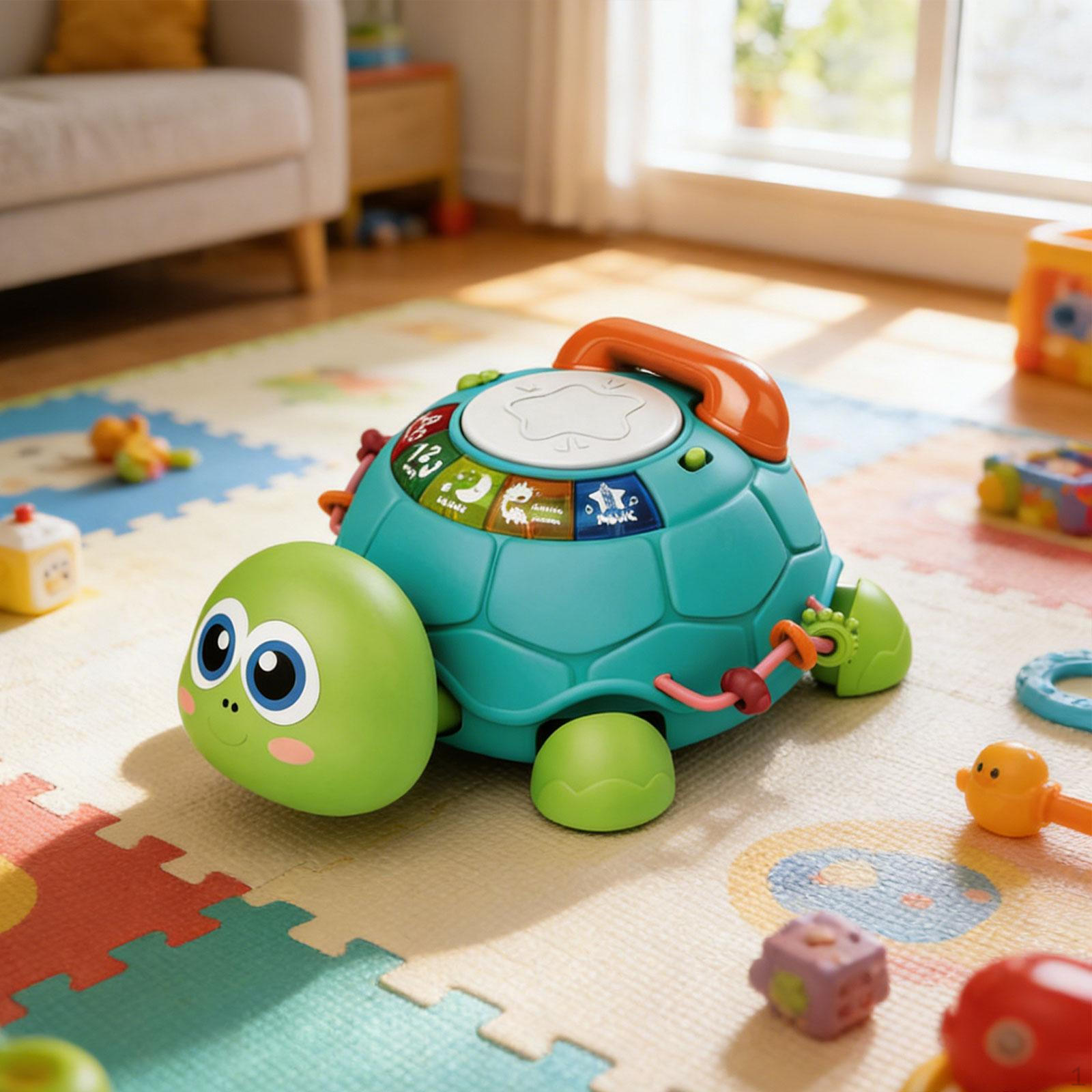 Musical Turtle Crawling Toy Sensory Toys Early Learning Educational with Light Sound for