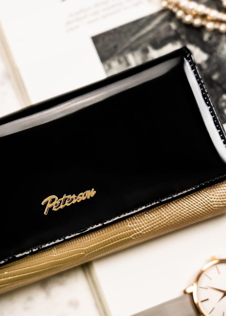 PTN LJ-42122-0650 Black-Gold women's wallet
