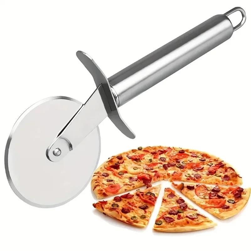 Stainless Steel Pizza Cutter Wheel Kitchen Dough Slicer Tool for Pizza Mooncake Waffle Cookies Ergonomic Non-Slip Handle, 1
