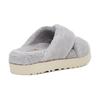 UGG Women's Fuzz Sugar Terry Cross Slide Sandals Metallic Grey 1126385-MGR