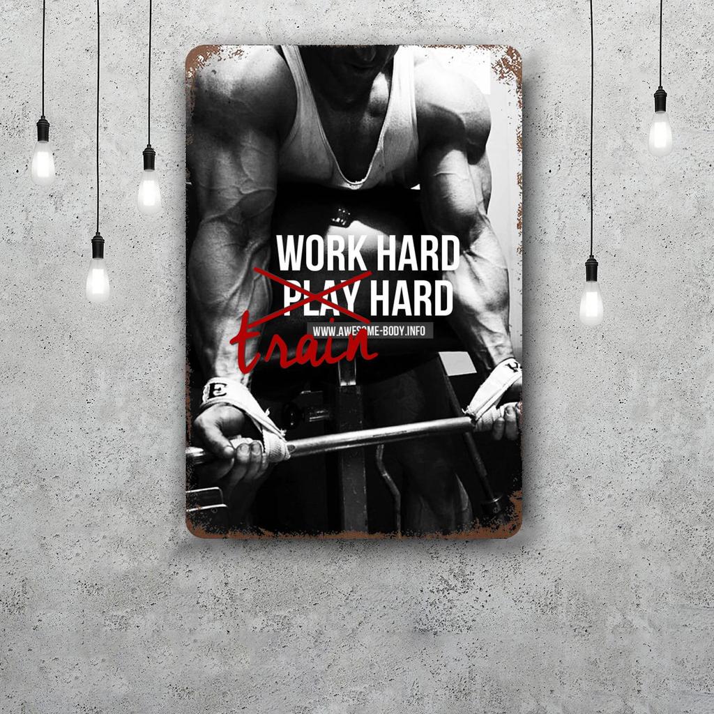Bodybuilding Funny Bar Metal Sign Retro Plaque Vintage Sign Alcohol Drinker Pub Club Man Cave Kitchen Wall Decoration