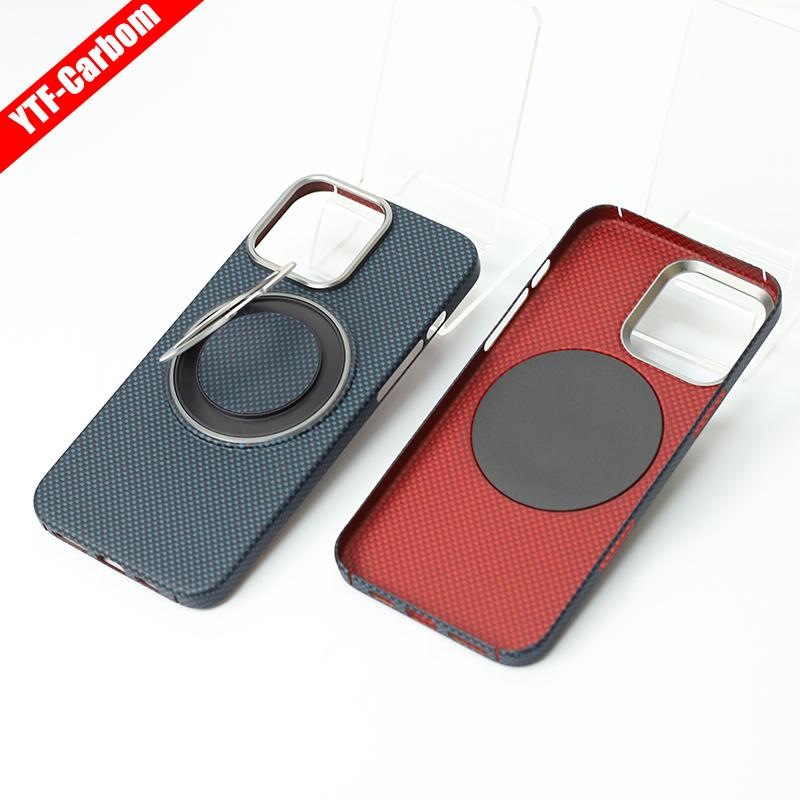 YTF-Carbon for iPhone16Promax Carbon Fiber Mobile Phone Case Aramid Fiber Magnetic 16Pro Protective Case Business 16plus
