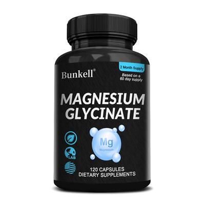 Magnesium Glycinate Dietary Supplement, 120 Capsules Per Bottle