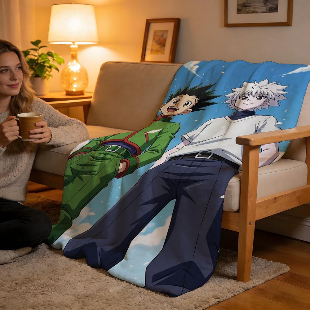Throw High-Density Short Plush Blanket For Sofa Nap Room Soft Skin-Friendly Popular Games HUNTER×HUNTER