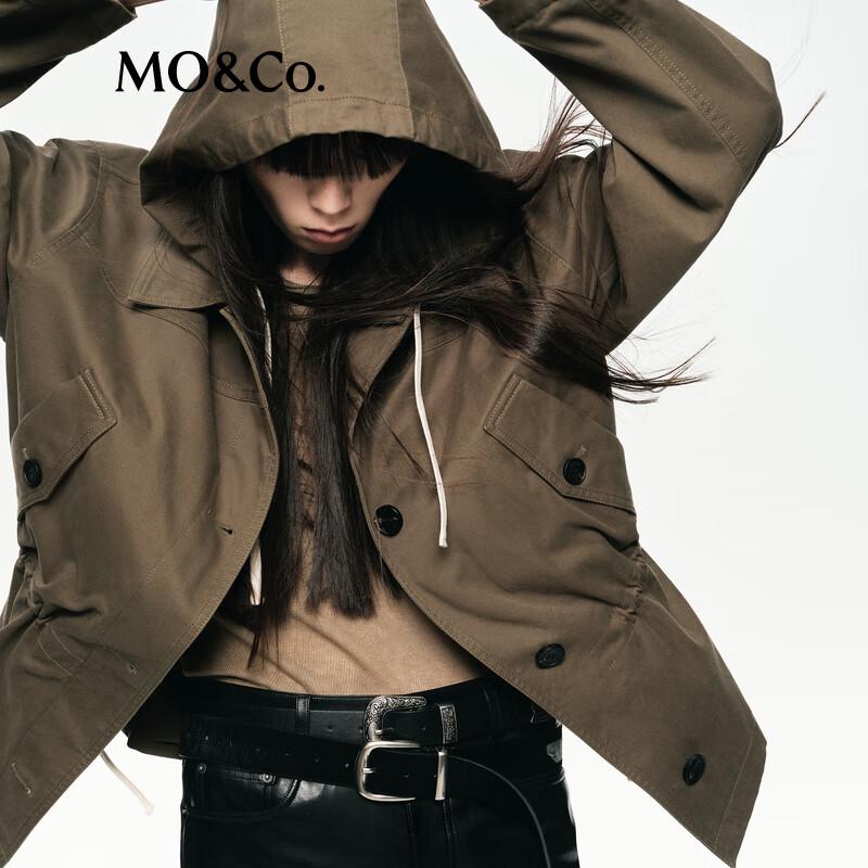 MO&Co. Women's Hooded Solid Color Jacket