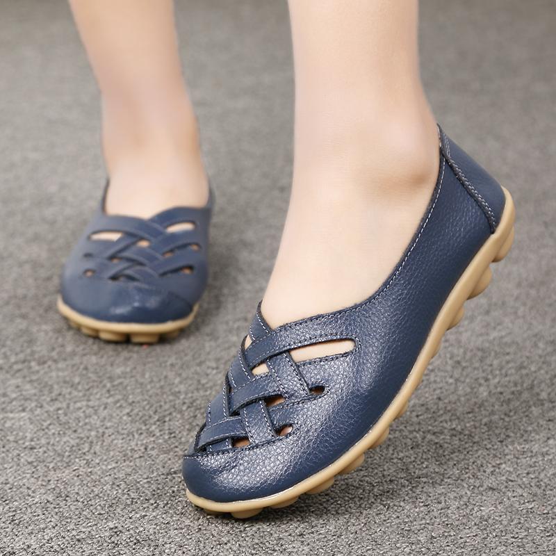 Pantofi pentru femei Pantofi plati confortabili din piele naturala Mocasini alunecosi Pantofi de balet Mocasini pentru femei Marime mare 35-44