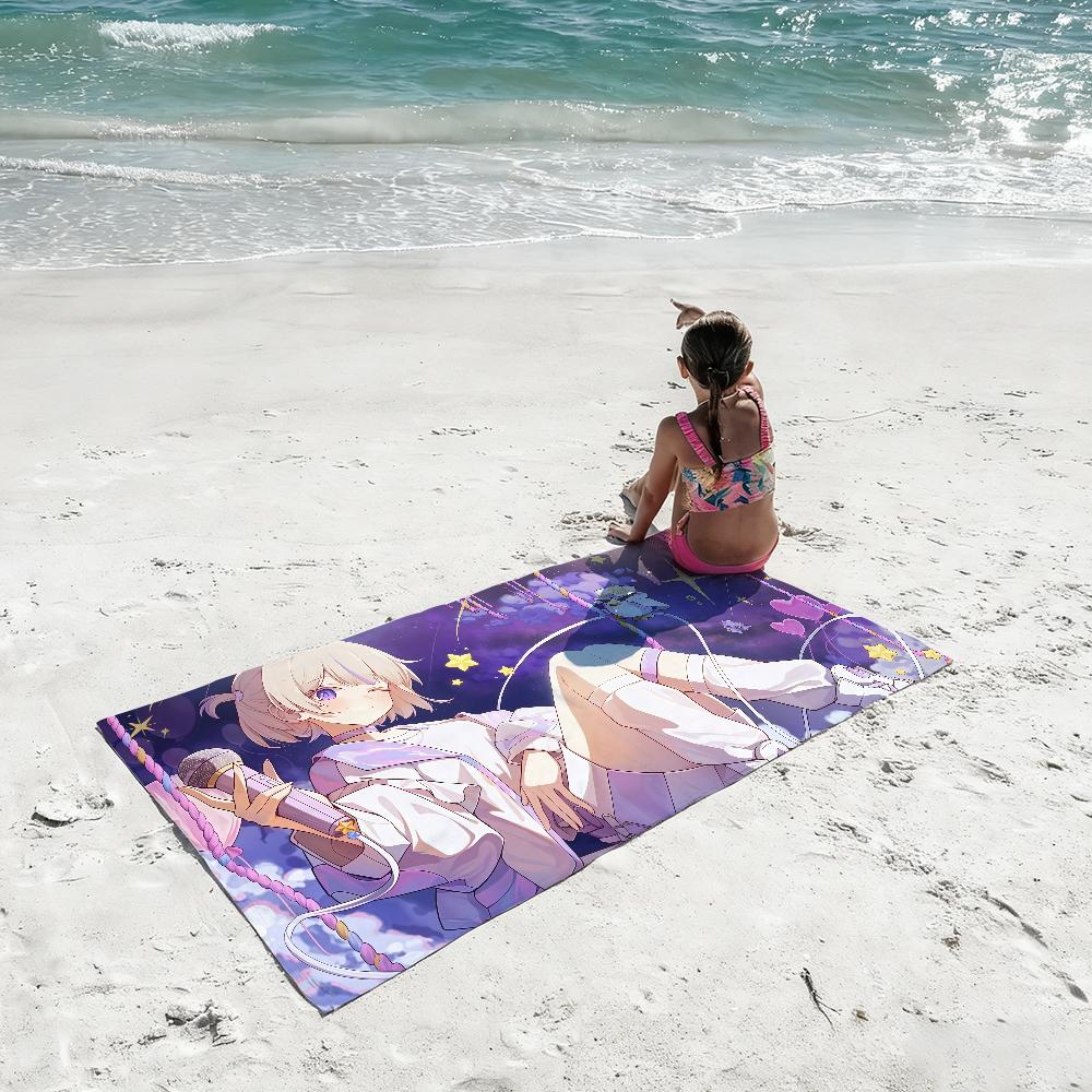 VTuber Todoroki H-Hajime Singer Towel Soft Lightweight Anti-Sand Large Beach Towel Quick-Drying Bath Sports Family
