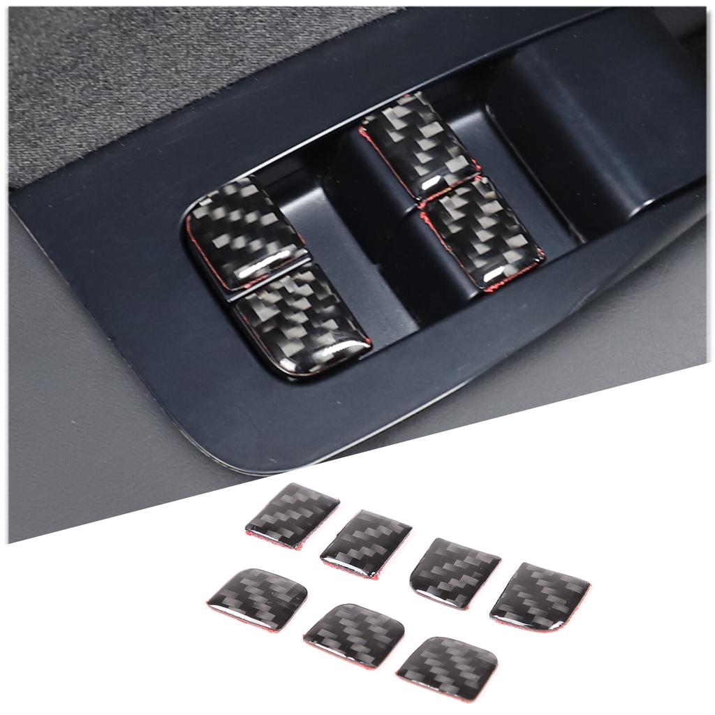 Carbon Fiber Window Lift Switch Button Trim Sticker For Tesla Model 3 -24