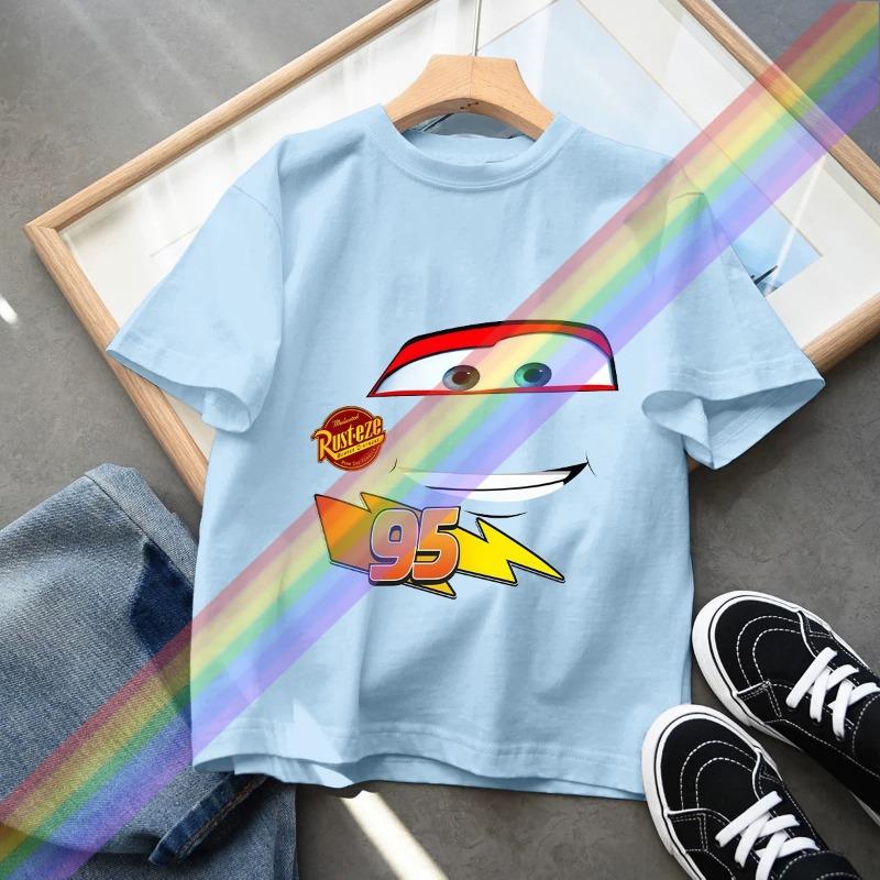 Vendita Calda T-shirt per Bambini Car Pixar Saetta McQueen Stampa Carina Vestiti per Bambine T-shirt a Maniche Corte per Neonati Top Estivi per Bambini
