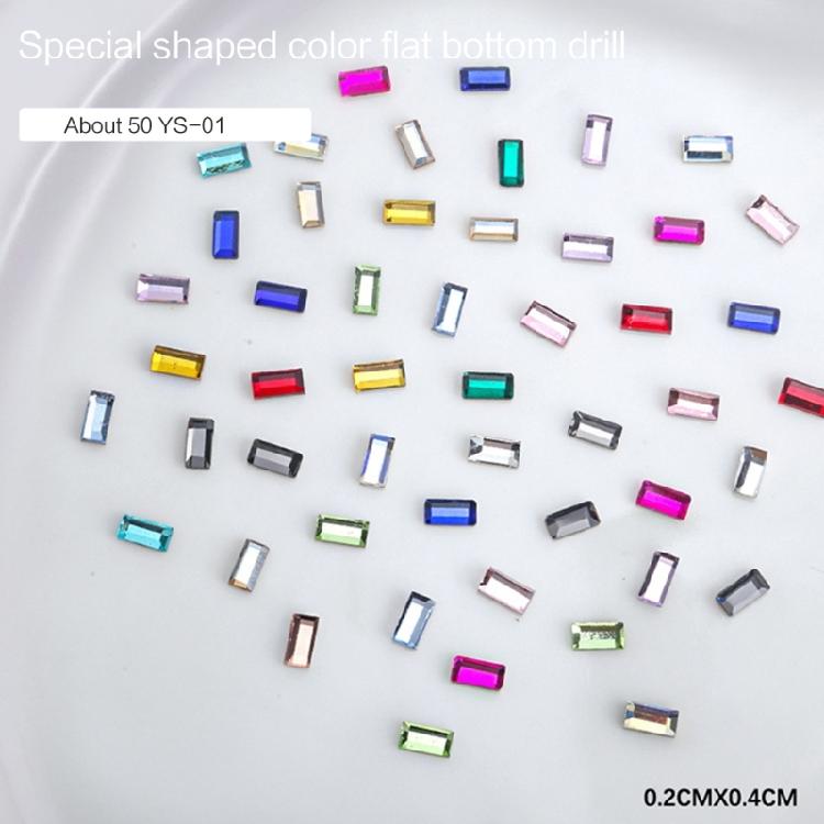 Colorful Rhinestones Nail Art Charms Irregular Nail Art Decorations Pack of 50