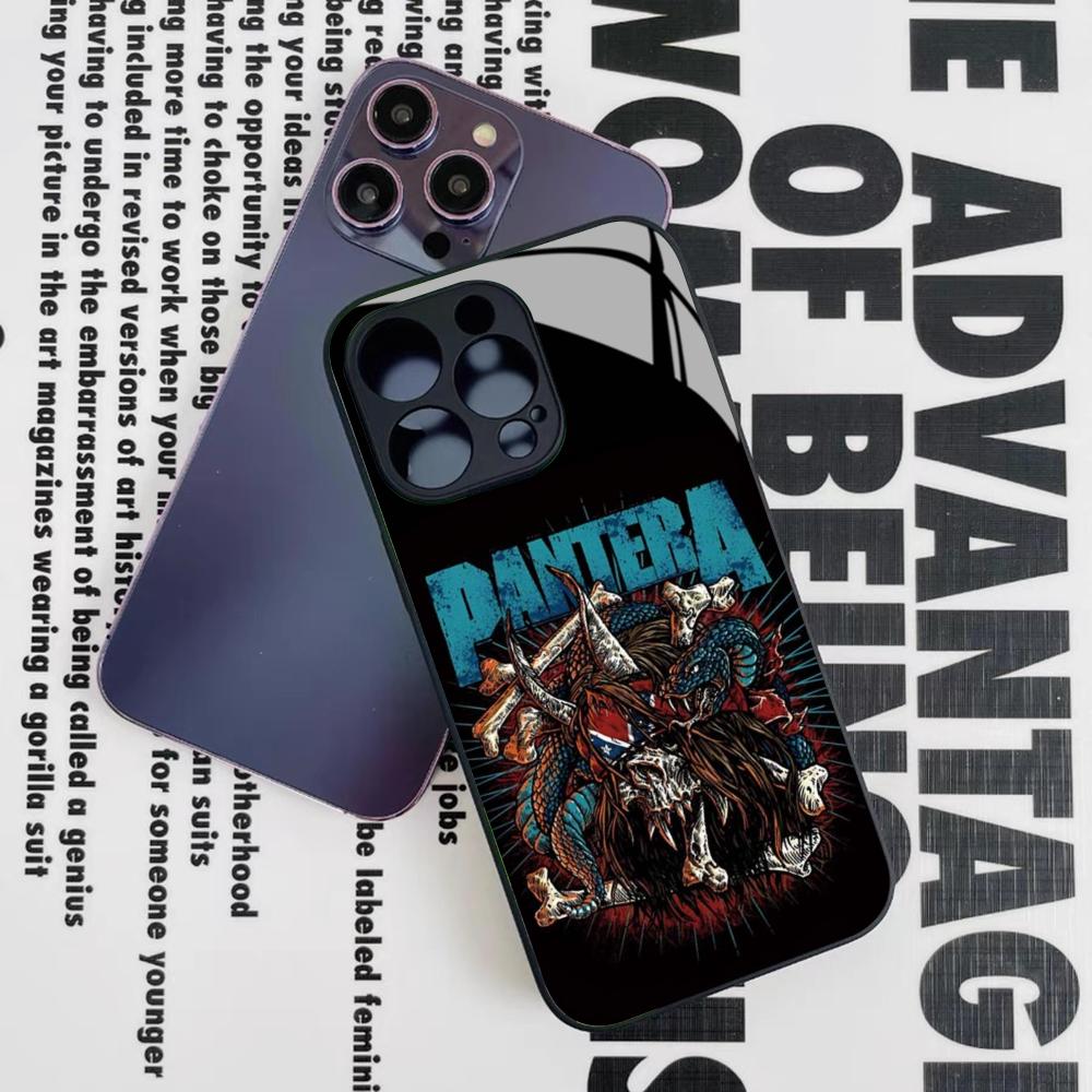 Pantera Ritual Metal Band Phone Case for Iphone 15 14 12 11 13 Pro Max Mini 8 X Xr Xs Puls Black Glass Cover