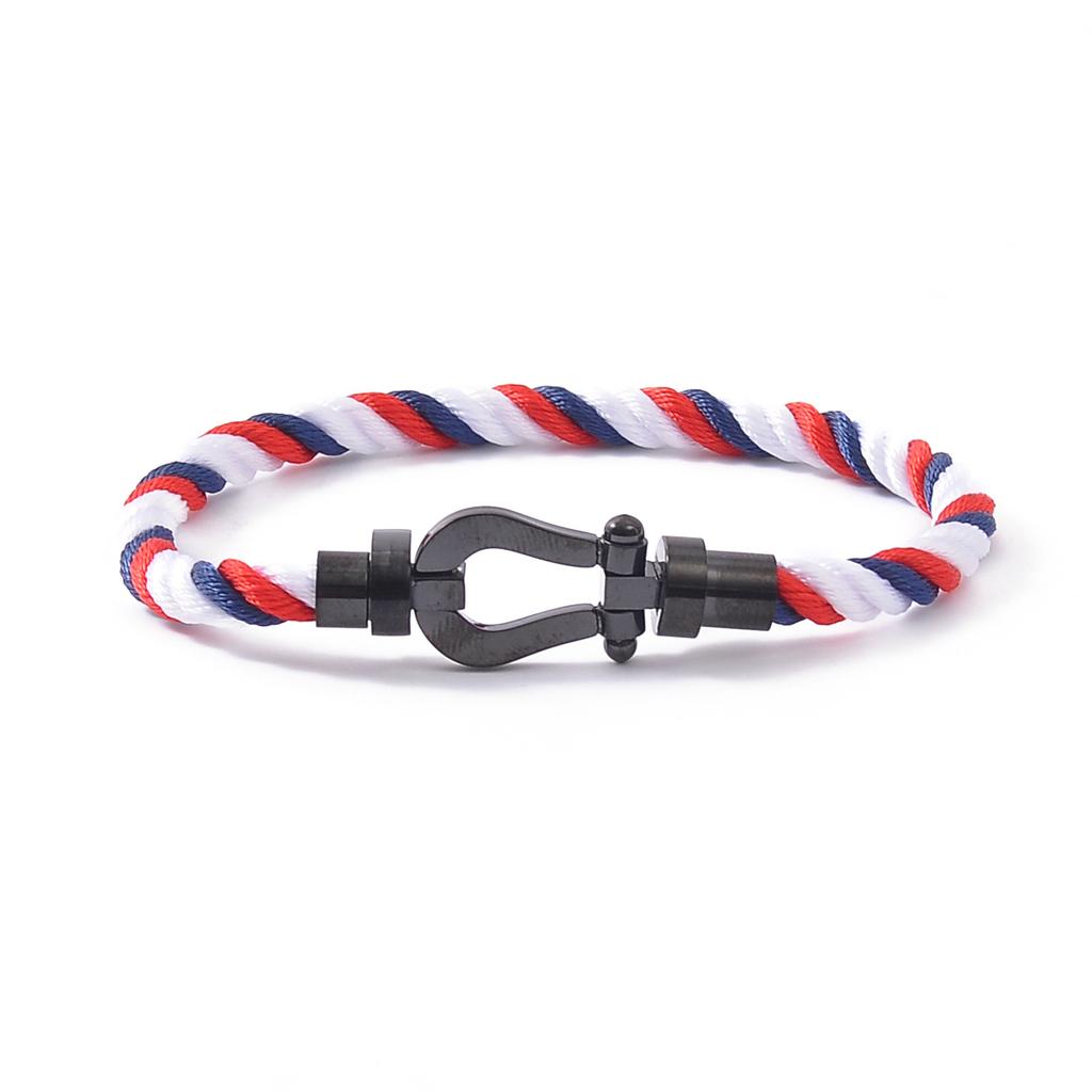 European and American Stainless Steel Nylon Rope Hand Rope Men and Women Couple Casual Trendy Color