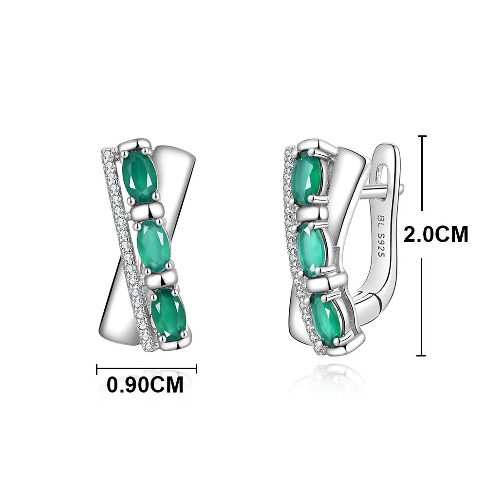 925 Sterling Silber grüner Achat Schmuckset natürlicher Edelstein Ohrring Ring klassisches Design für Frauen Frau schönes Geschenk