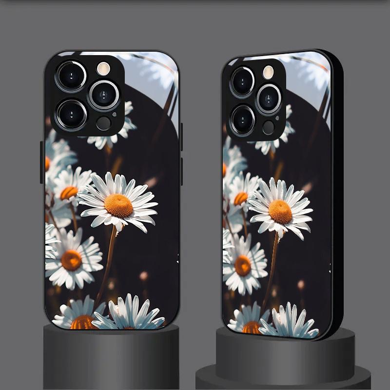 Daisy Flower Close-Up HD Glass Phone Case Suitable for iPhone 17 17Pro 17Pro Max 17Air 16 Plus 16 Pro 16 Pro Max
