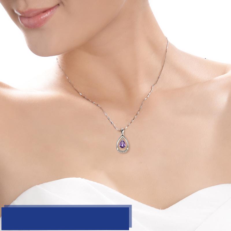 Angel's Tears Teardrop Pendant Necklace: 925 Sterling Silver Korean Fashion Jewelry for Women