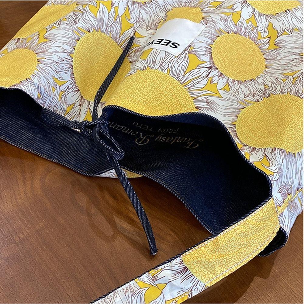 Retro Denim Shoulder Bag Flower Floral Canvas Bag Vintage Bohemian Messenger Bag  Women