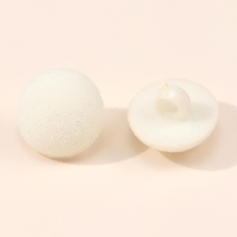 Colored Half-Round Flocked Mushroom Buttons: Plastic Sweater, Cardigan & Children's Decorative Accessories