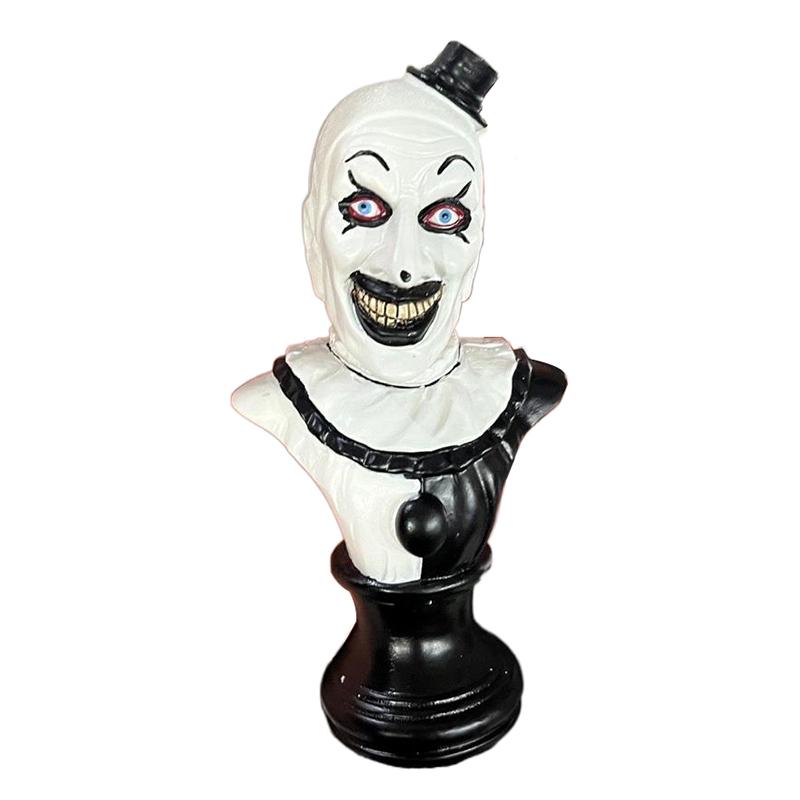 Terrifier Art The Clown Figura Horror Clown Statua da giardino per interni/esterni Decorazione di Halloween Scultura in resina di Halloween Home