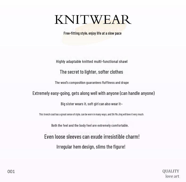 Women's Batwing Sleeve Knit Coat - New Wool Cardigan for Fall & Winter