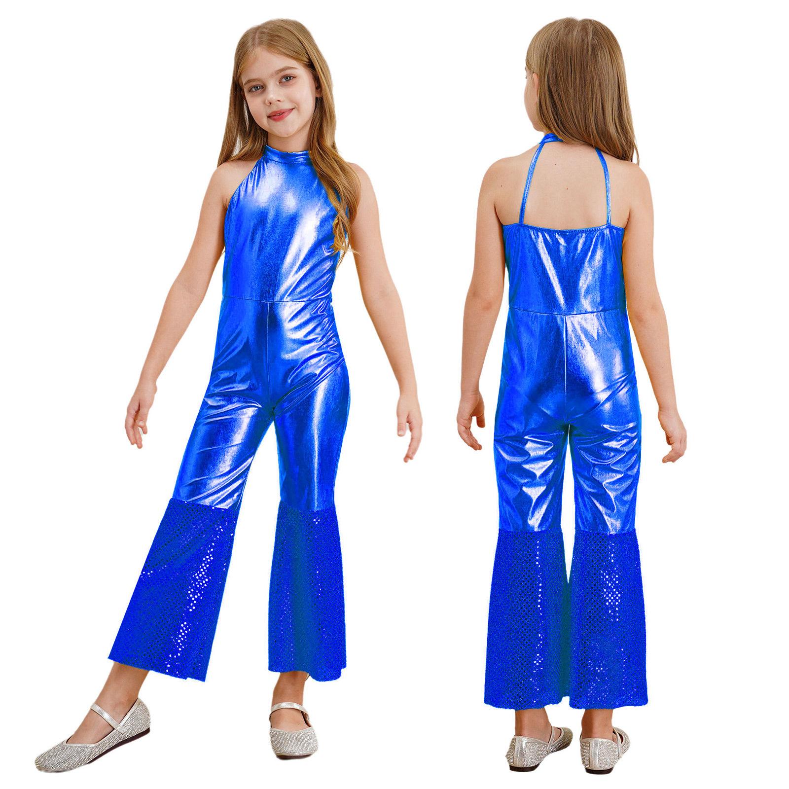 

Дівчина, вишукана сукня, металеві блискітки, кінозірка, співачка, боді, танцювальна дискотека, ретро, ​​косплей, комбінезон із високою талією, джазовий танцювальний одяг 15-16 Years королівський синій колір
