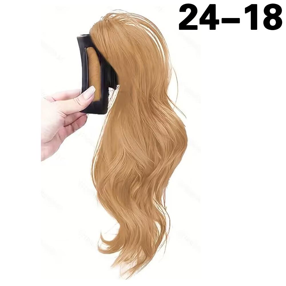 

MERISIHAIR Синтетичний великий хвилястий хвіст з кігтями для жінок. Симпатична перука з напівзав’язаним хвостиком. Пухнасті чорні шиньони 30cm