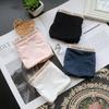 Einfache ultradünne Unterwäsche für Mädchen, niedrige Taille, weiche, atmungsaktive Slips aus Eisseide für Frauen