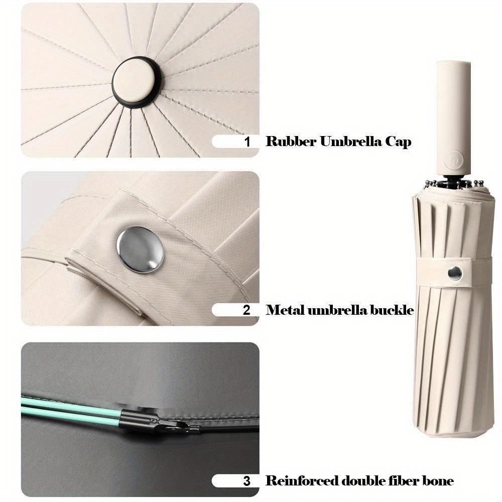 16K Dubbla Ribbor Stort Paraply Män Kvinnor Vindtätt Kompakt Automatiskt Paraply 10K Affärs Lyx Sol Regn Paraply Res