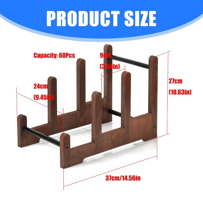 Premium Wood Album Organizers 3Tier Display Rack for Vinyls Records Album Storage Racks Ideal for Home or Office