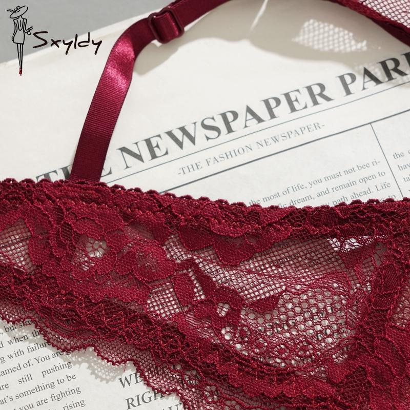 Letní ultratenké krajkové květinové podprsenky Dámské sexy spodní prádlo Francouzská romantická push-up podprsenka S mašličkou Dámské prodyšné podprsenky