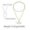 Women Multi Layer Green Bead 18k Gold Plated Irregular Pearl Pendant Necklace