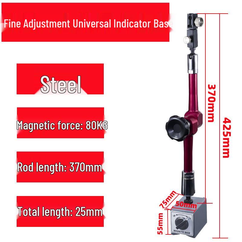 Hydraulic Magnetic Dial Indicator Stand with Extended Base for Mechanical and Lever Indicators