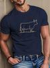 Unisexs Soft Cotton Tee Simple Cow Calf Outline Print Gift For Farm Ranch Lover Country Male Casual Short Sleeve Daily Outfit Tops