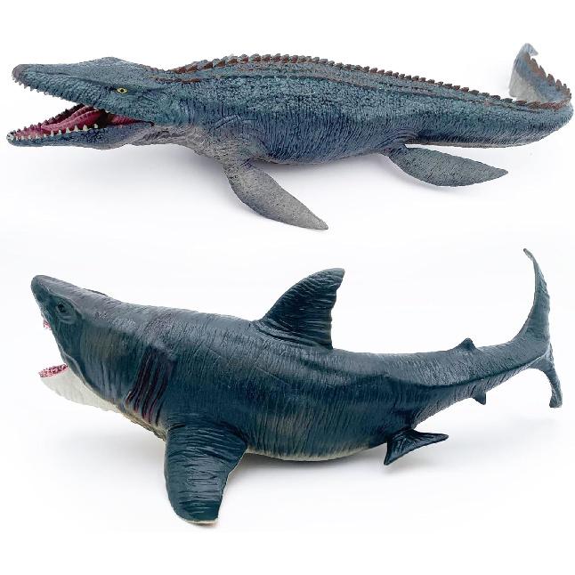 Mosasaurus Shark Toys with Openable Jaws The Megalodon 11" Ocean World Realistic Marine Animal Creature Action Figure
