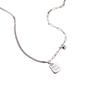 925 Sterling Silver Lucky Square Necklace - Trendy High-End Clavicle Chain Pendant for Women