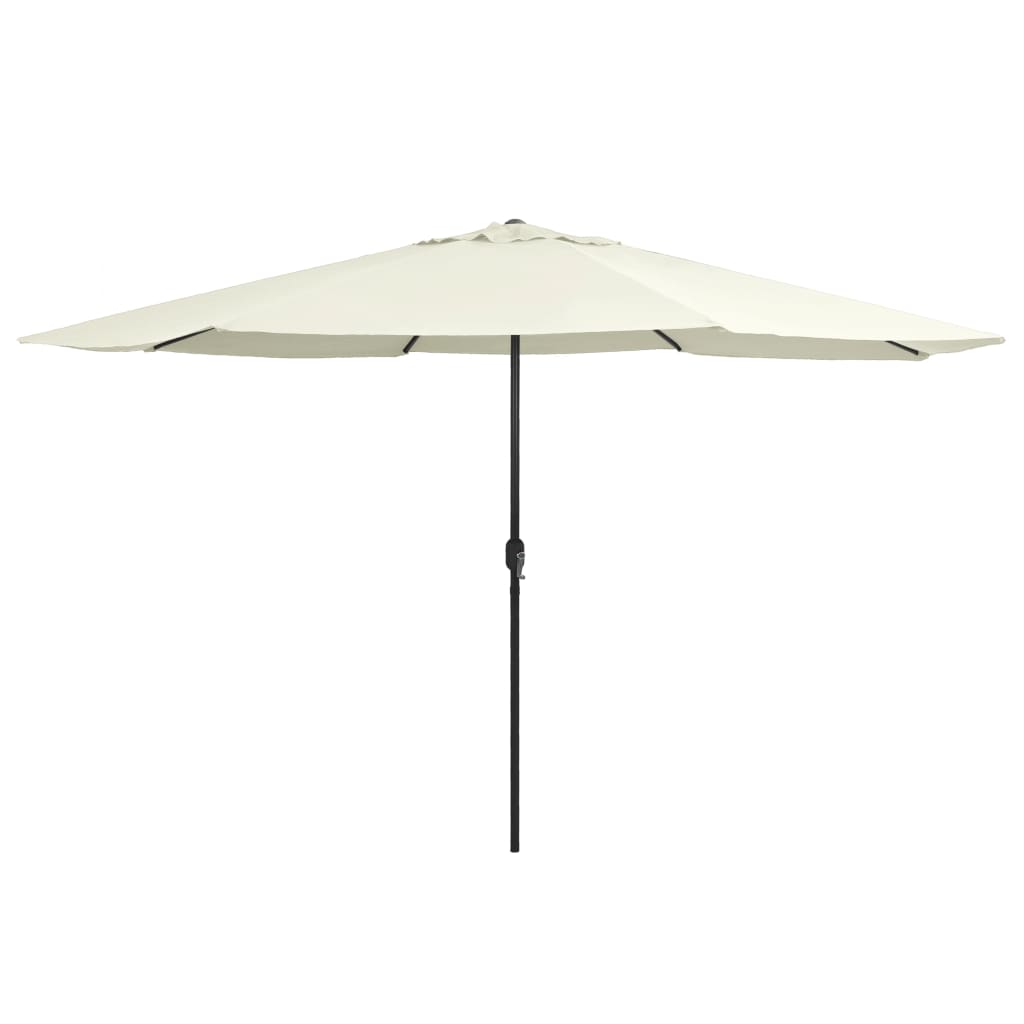 390 Cm Metal Mast Sun Umbrella In Sand White