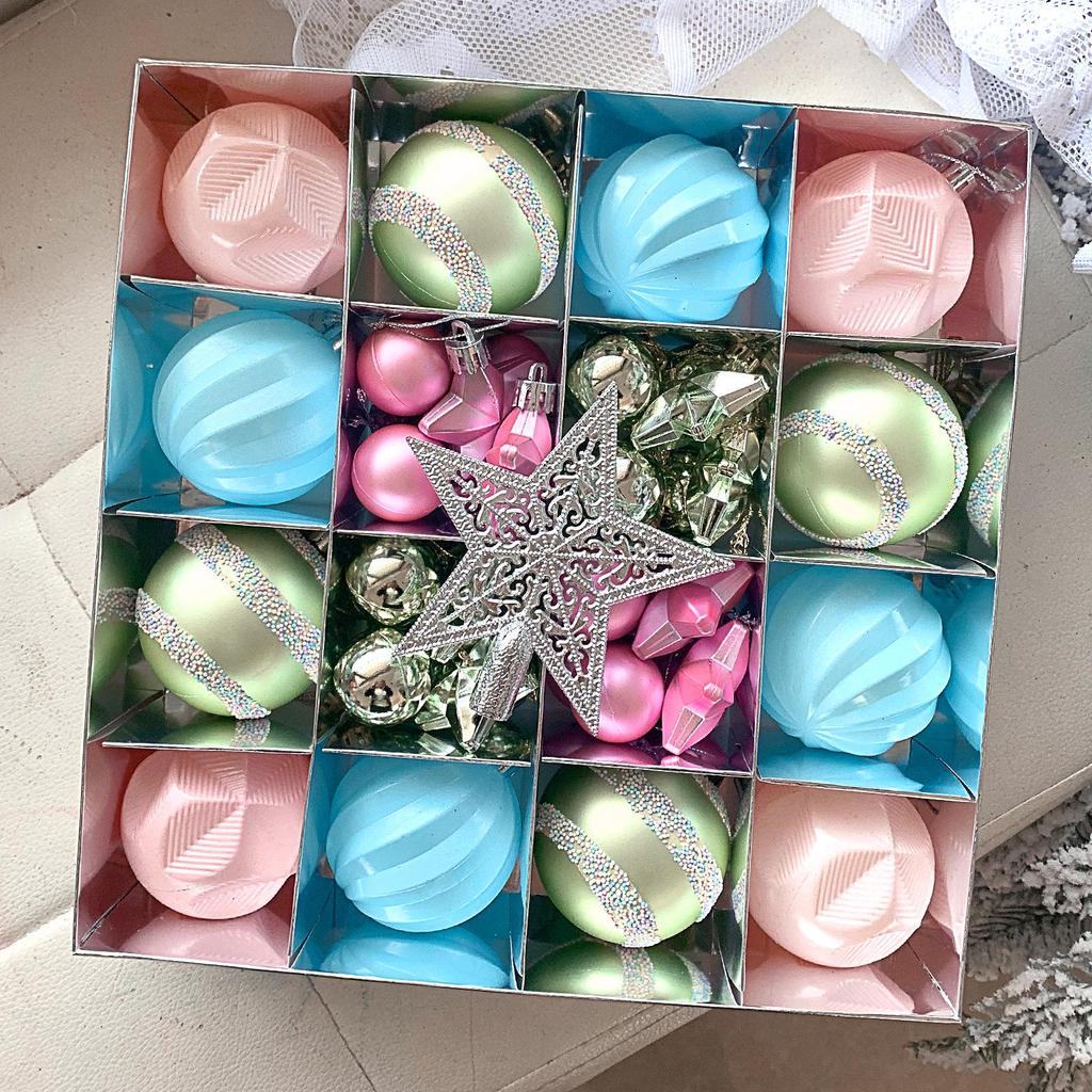 6cm Electroplated Shiny Irregular Christmas Tree Ball Set