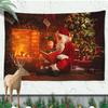 Christmas Atmosphere Tapestry Celebrate Festival Christmas Tree Living Room Home Wall Background Hanging Decorative Tapestry