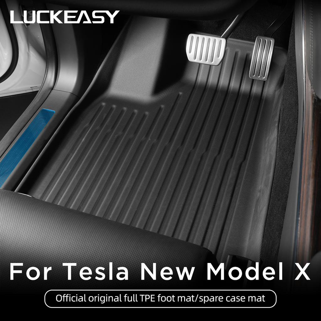 LUCKEASY for Left Drive Tesla Model X TPE Waterproof Wear-resistant Floor Mats Trunk Mat Car Modification Accessories