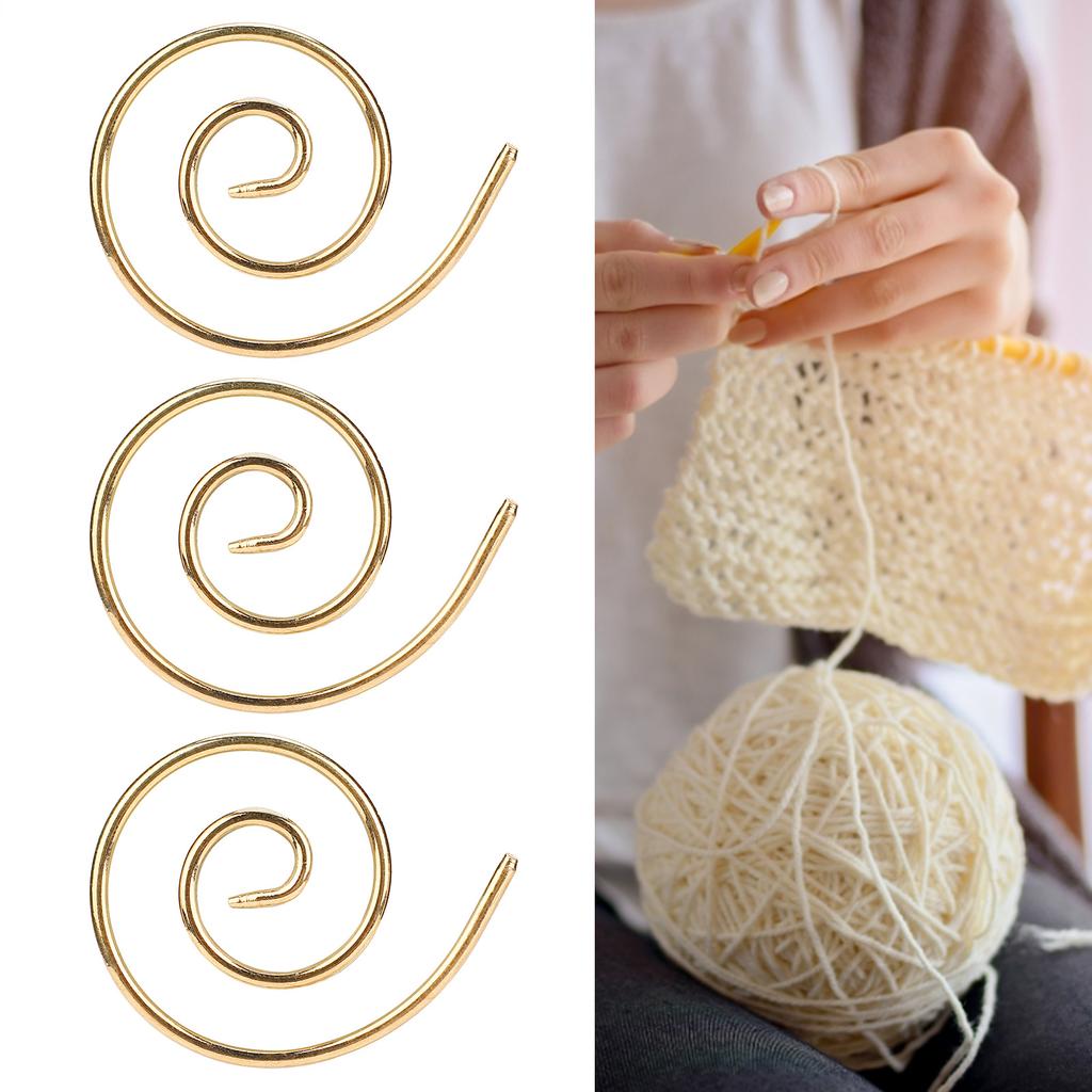 3Pcs Spiral Cable Knitting Needle Lightweight Convenient Stainless Steel Household Knitting Needle for Scarves Shawls Hats