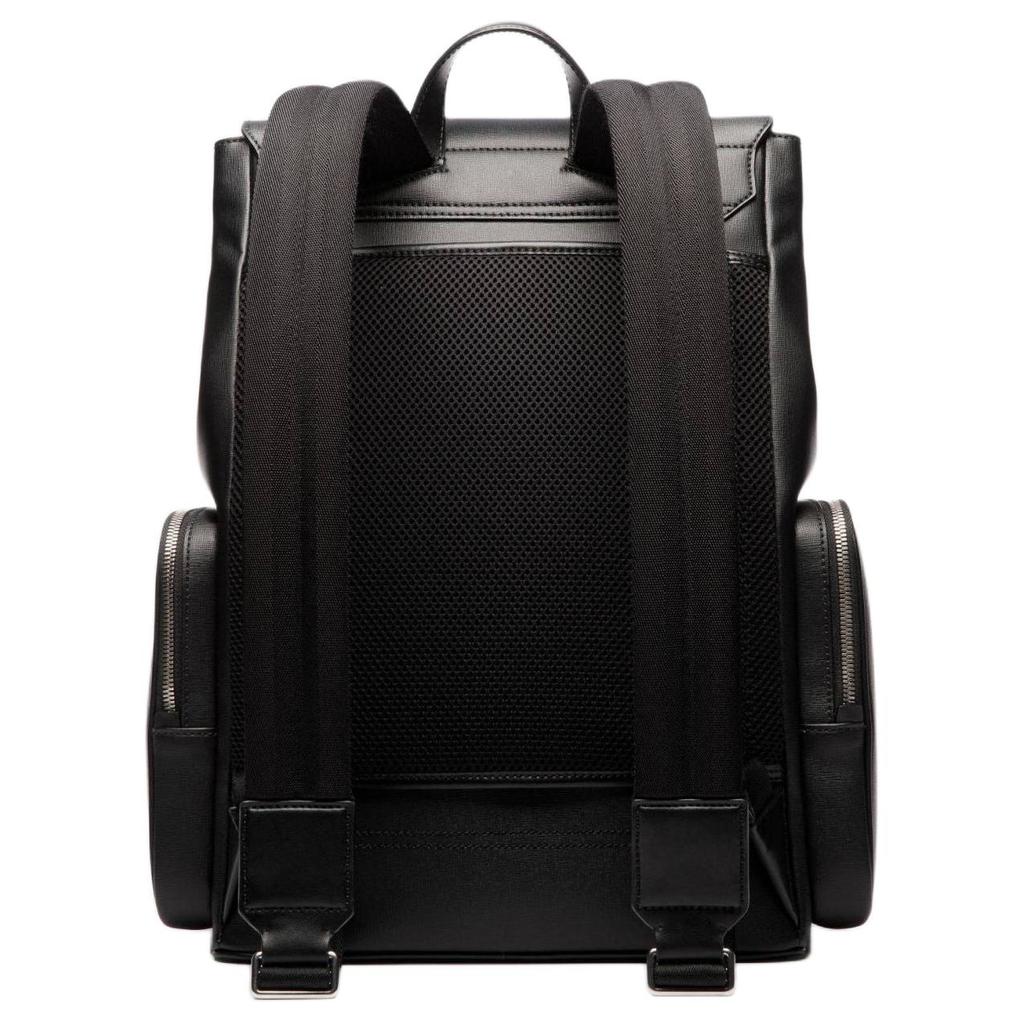 Bally Mythos Palladium Metal Accessories Flap Closure Recycled Cowhide Backpack Men Backpack Black 6308376