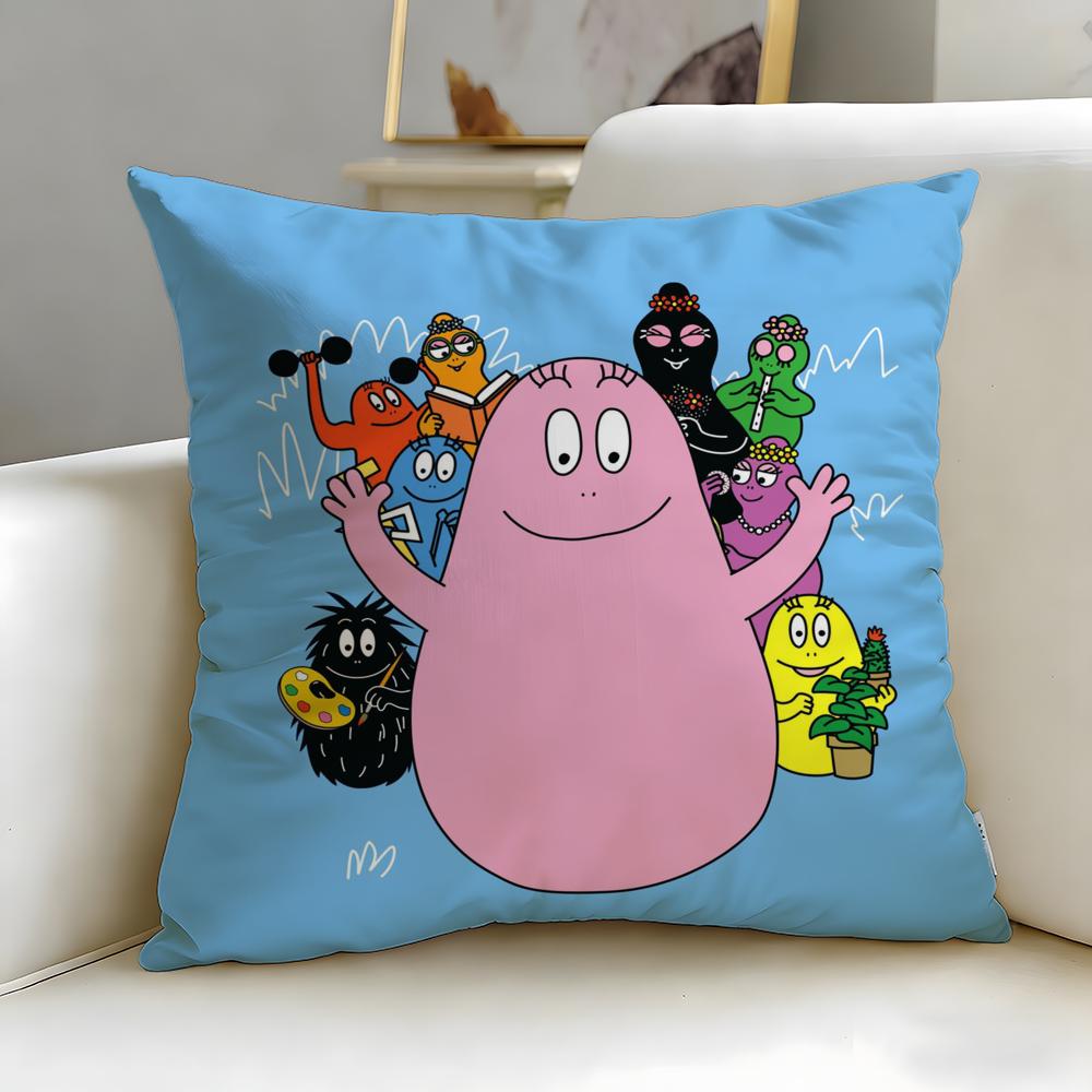 Federa Cuscino Classica Cartone Animato Barbapapa Morbida e Facile da Lavare – Versatile per Divano, Letto, Viaggio e Ufficio