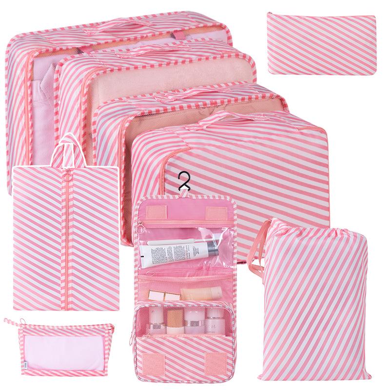 Eight-Piece Waterproof Travel Storage Bag Set for Business Trips - Large Capacity