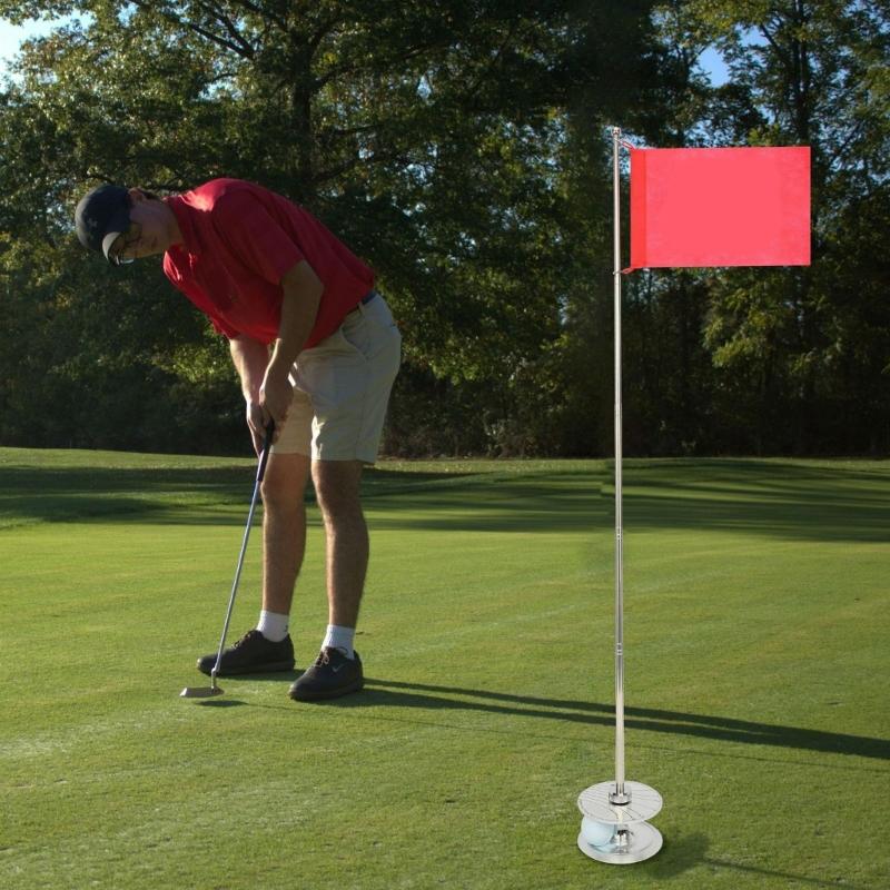 Golf Pin Flag Hole Cup Set Retractable Golf Flag And Cup Golf Putter Swing Training Practice Tool for Indoor and Outdoor