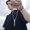 Men's Trendy Spiral Necklace: Minimalist Hip-Hop Pendant In Cool Titanium Steel