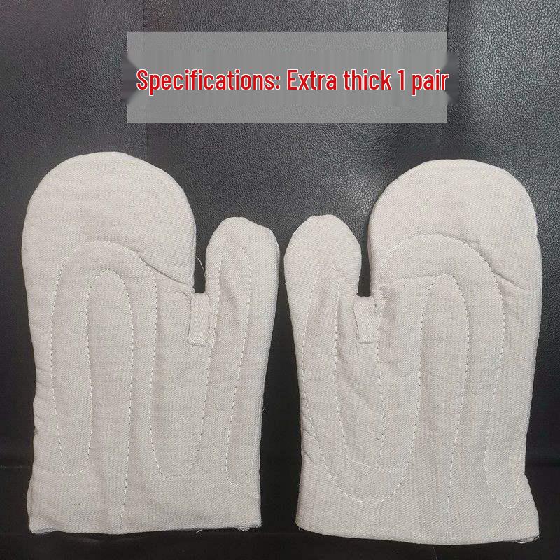 2 szt. Odporne na ciepło do 400°C Przemysłowe Rękawice Kuchenne Bawełniano-Lniane