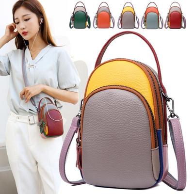 Borsa a mano da donna Borsa a tracolla in vera pelle colorata Borsa a tracolla da donna di lusso alla moda Borsa a tracolla da donna Mini Borse per cellulare e portafogli