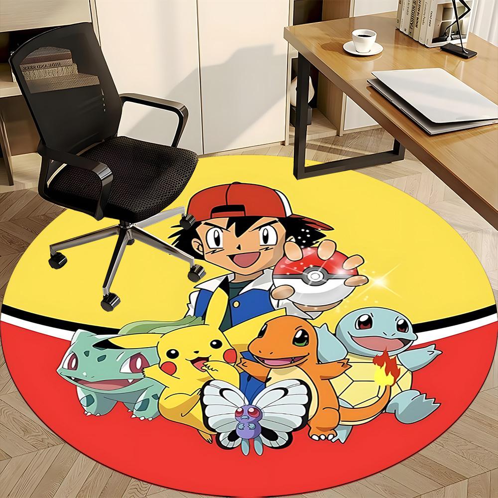 1pc Pokémon Office Round Area Rug, Bedroom Living Room Home Decor, Room Deco, Offic a1016121